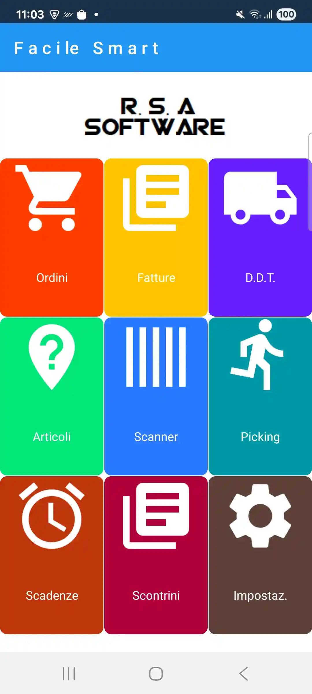 Facile Smart - schermata principale Screenshot - Facile Mobile di Rsa Software;